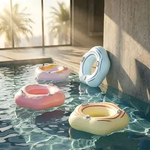 Adult Swim Ring 80cm, No Pump Quick Inflate Design, Safety Dual Handles, Anti-Tip Leak Proof, Suitable for 80-120 Lbs, Pool Beach Essential