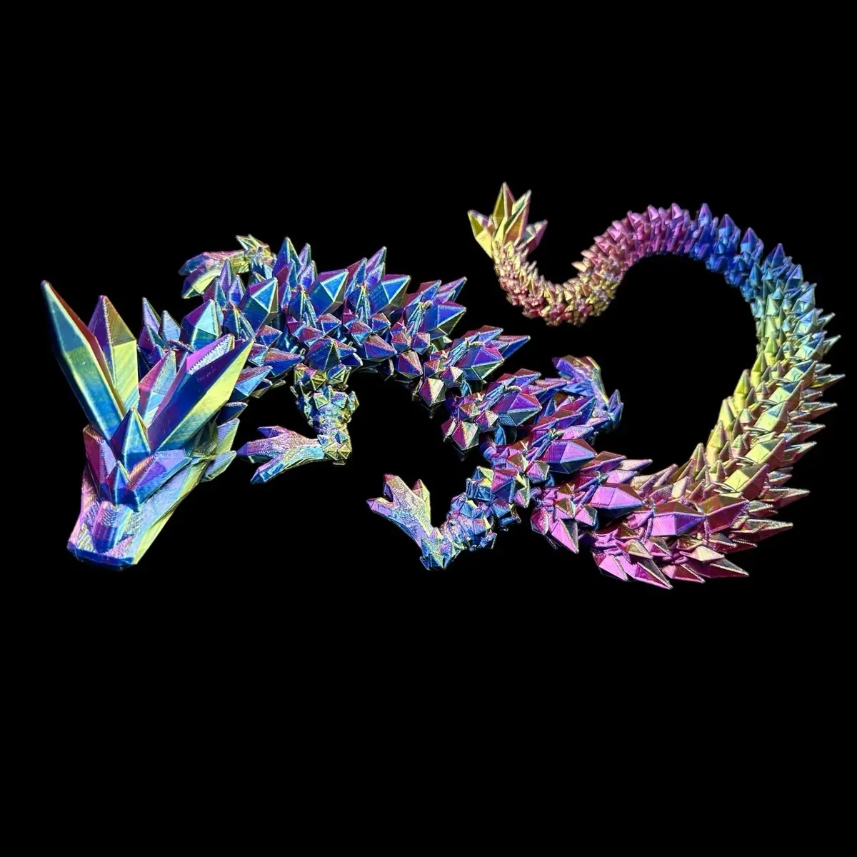 Crystal Dragon 28” Articulating Sculpture  3D Print