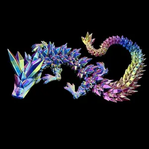 Crystal Dragon 28” Articulating Sculpture  3D Print