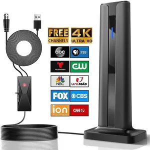 Indoor HD Digital TV Antenna, Local Channel TV Antenna, Compact 360° Long Range Reception, Easy Installation, Wireless, 4K 1080 HD Quality TV Antenna