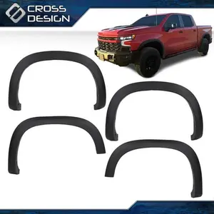 CROSSDESIGN 4PCS Black Factory Style Fender Flares Fit For 2019-2024 Chevy Silverado 1500