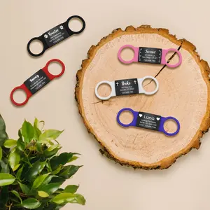 Silent Dog Tag Pet Tag - Slide On Dog Tag - Custom Dog Tag - Dog Name Tag - Pet Dog ID Tag - Silent Cat Collar Tag - Silicone Dog Tag Black Personalized Personalized