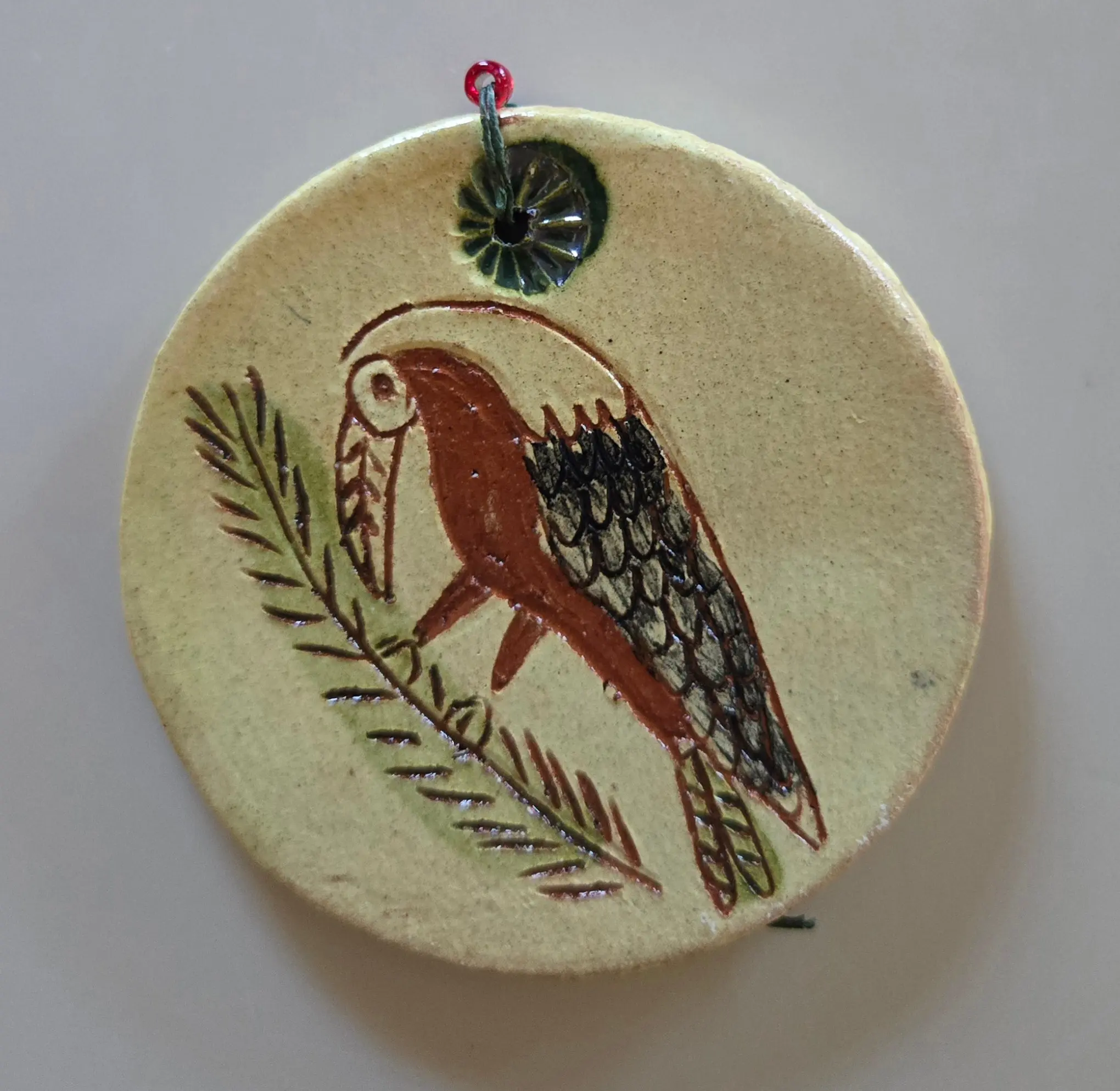 Bird Redware Decor Ornament for Home - Handcrafted Ceramic Pottery