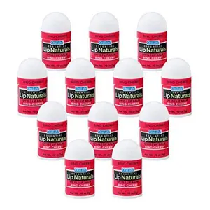 Lip Naturals® | Mini Bing Cherry Lip Balm with Sunscreen (SPF-15) | Made in USA with Beeswax & Coconut Oil | 12-Count Mini Lip Balm Pack with Bing Cherry Flavor (0.10oz/3g Each)