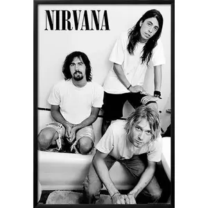 [Sale off up to 65%][Free Ship][No Frame] Nirvana - Band Framed Poster
