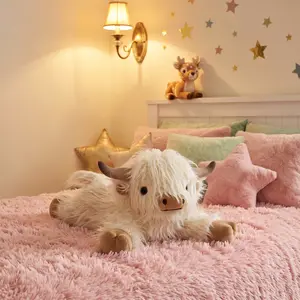 CUCKOOL 15"|1.7Lbs Highland Cow stuff Plushies toys, Heatable Weighted Stuffed Animal stich stuff Plushies, toy Gift idea Microwavable Heating Pad for Cramps, Pain Stress Relief, Heatable Coolable Lavender Scented for Anxiety, birthday gift idea