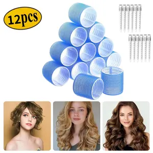 12 Pcs Heatless Roller Hair Curlers with Clips Self Grip Small Hair Curlers DIY Curly Hairstyle Hair Rollers Tools Beauty & Personal Care