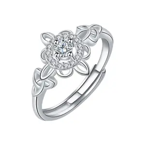 zircon loop knot index finger ring Witch knot ring  fashion accessories daily match