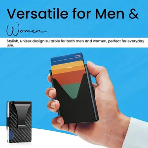 RFID-Blocking Wallet – Premium Aluminum Credit Card Holder with Pop-Up Case & Money Clip Wallet – Slim Minimalist Design – Secure RFID Wallet for Men & Women (Gold)