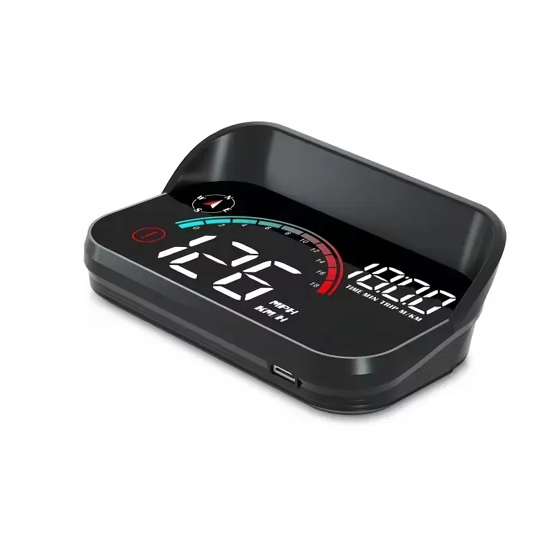 Car HUD Head Up Display Windshield Speed Projector GPS Speedometer with Compass Time Multi Display MPH KM/H Plug and Play for Vehicles