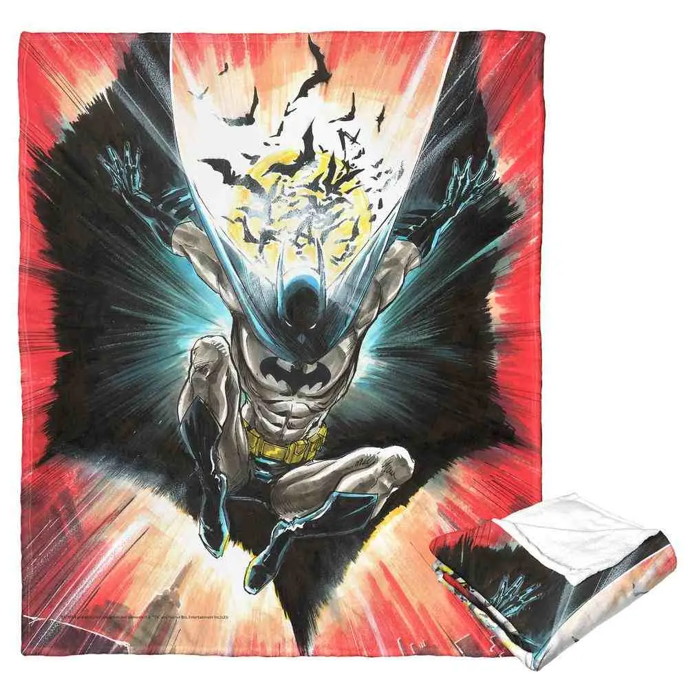 Warner Bros. Batman Silk Touch Throw Blanket, 50x60 in, Soft Texture Superhero Home Room Decor Blanket for Living Space