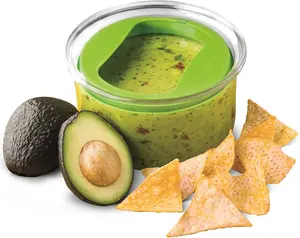 Fresh Guacamole Plastic Kitchen Storage Container with Airtight Lid (Green), for Guacamole and Food Storage