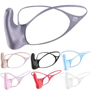 Sexy men's gloss underwear oily G-Strings thong Shiny low-waisted High Elasticity mens lingerie