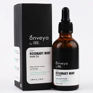 Rosemary Mint Hair Oil with RootBioTec HO for Scalp Care | Helps Reduce Hair Thinning, Dandruff & Itchy Scalp | Lightweight Nourishing Hair Oil for Women & Men | 50 ml