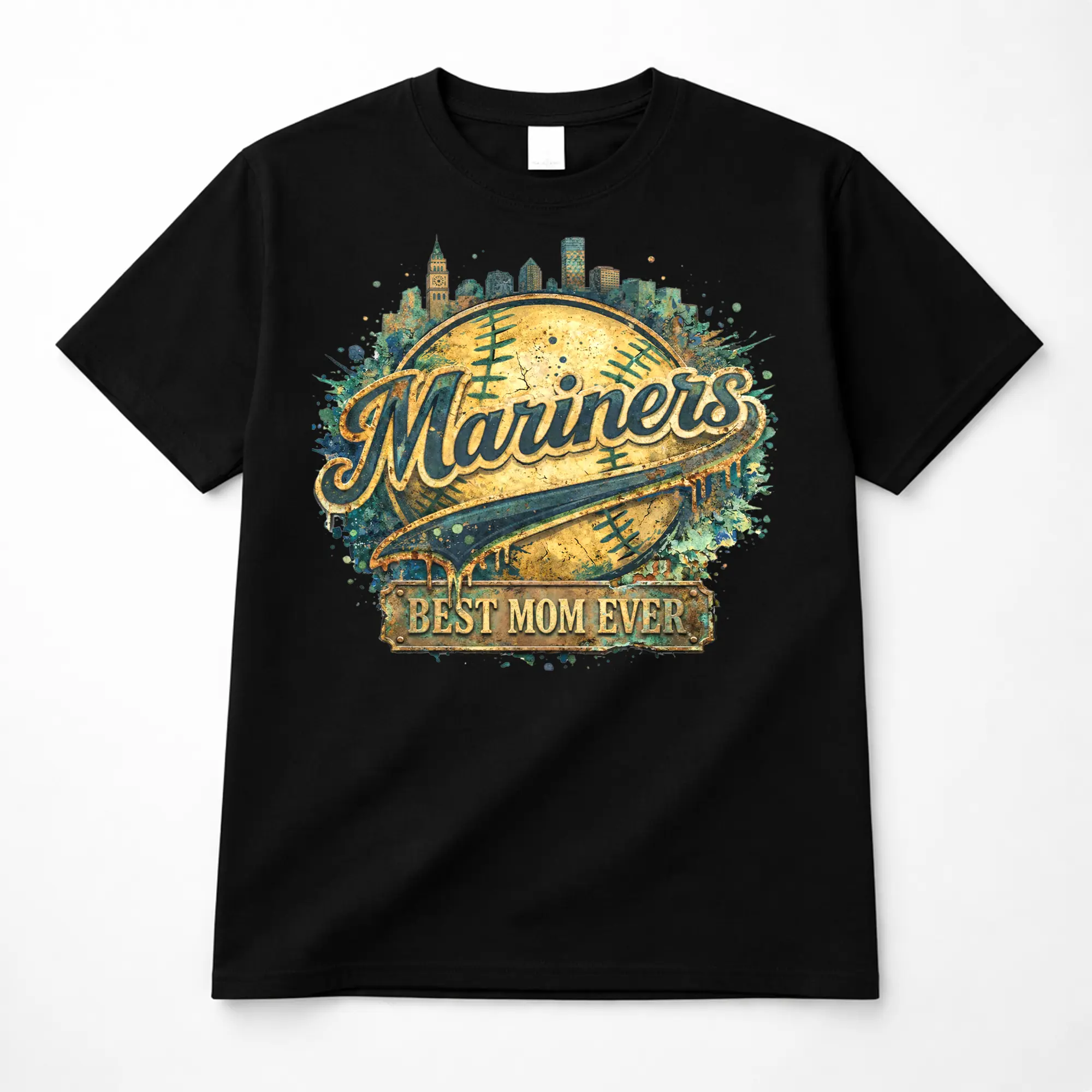 Seattle Baseball Mom Shirt Vintage – Best Mom Ever Tee, Skyline 