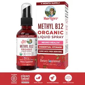 MaryRuth's Organic Methyl B12 Spray - USDA Organic Vitamin B12 Liquid Spray - Cellular Health - Neuro Health - Vegan - Non-GMO - Gluten Free - 1 Fl Oz