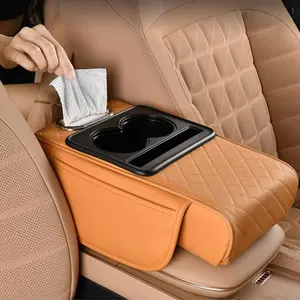 Multifunctional Car Armrest Storage Bag, Central Console Cushion Pad, Car Console Organizer, Car Paper Towel Holder, Car Tissue Box, Auto Interior Accessories