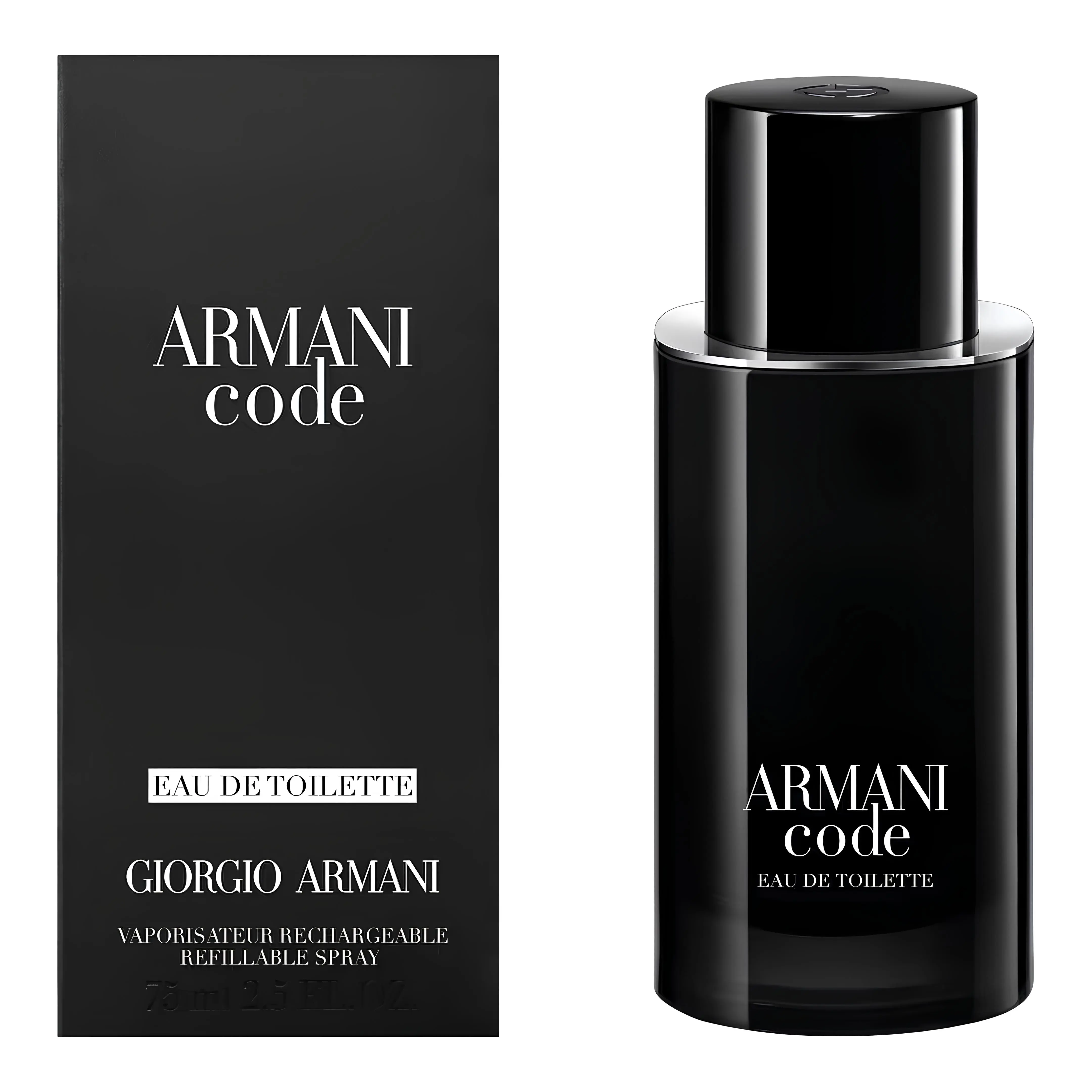 Armani Code for Men Eau de Toilette Refillable Spray, 2.5 Ounce Fragrance
