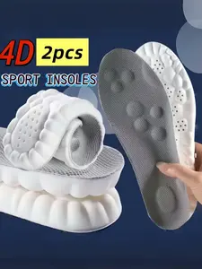 2pcs（1 Pair） 4D Sports Insoles, Soft Breathable Shock-Absorbing Cushion Shoe Inserts, Lightweight Flexible Comfort Pads, Trim-to-Fit Design for Running, Walking, Training, Work and Daily Wear