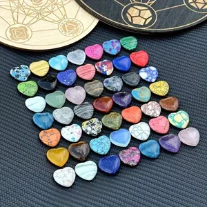 15/10PCS Love Natural Stone, Decorative Stone, Colorful Handmade Decorative Stone, Heart-shaped Love Ornament, DIY Accessories, Gifts.