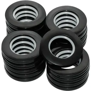 20 count Plastic Curtain Grommets, ABS Curtain Eyelet Rings, Round Rings, Inner Diameter 1-9/16"(40mm), External Diameter 2.91"(74mm), for Window Curtain Rods(Black)