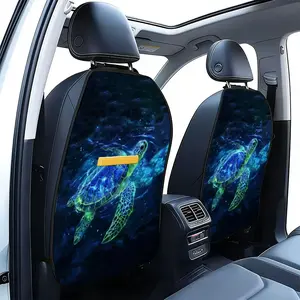 2pcs 18.5x26.4 inch sea ​​turtle Pattern Car Seat Back Organizer，offering dual functionality for both storage and kick protection. Interior accessories，Car seat kick pad， can add convenience to your daily commute.3.17CYJ-4