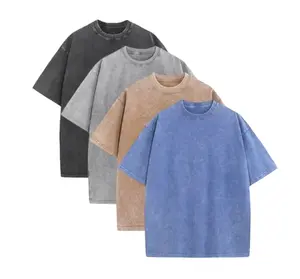 1/4  Women's Oversized T Shirts Acid Wash Cotton Crew Neck Half Short Sleeve Summer Unisex Tees Casual Loose Fit Solid Streetwear Comfortable Tops Basic Womenswear Plain Tshirt# sports rivalry t-shirt Puerto   Fan