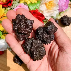 3 Pieces Raw Rough Prophecy Stone Egypt / Prophecy Hematite / Pseudomorph / Energy Crystal Healing Mineral Rocks Natural Crystal Specimens Gifts for DIY POLISING WRAPPING, 3-5cm size