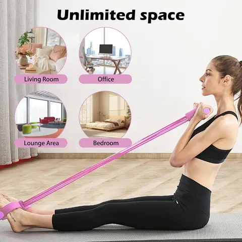 Multi-Function Tension Rope Band & Pedal Puller Resistance Band, 6-Tube Elastic Yoga Pedal Puller Resistance Band