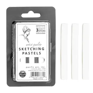 Pacific Arc - Sketching Pastel Set, 3-piece - Semi-Soft - White- For Sketching, Blending, Lighten and Drawing - Non-Toxic