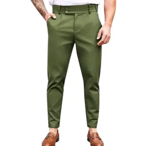 Beotyshow Mens Chino Pants Slim Fit Flat Front Stretch Skinny Tapered Dress Pants Casual Trousers Father's Day Gift