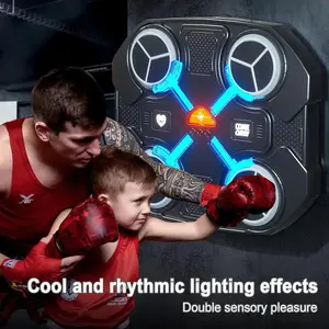 Boxing Machine, 1 Box Wall Mounted Boxing Target with LED Light & Music, Rechargeable Adjustable Speed & Sound Boxing Training Equipment for Home Gym Boxing Speed Trainer