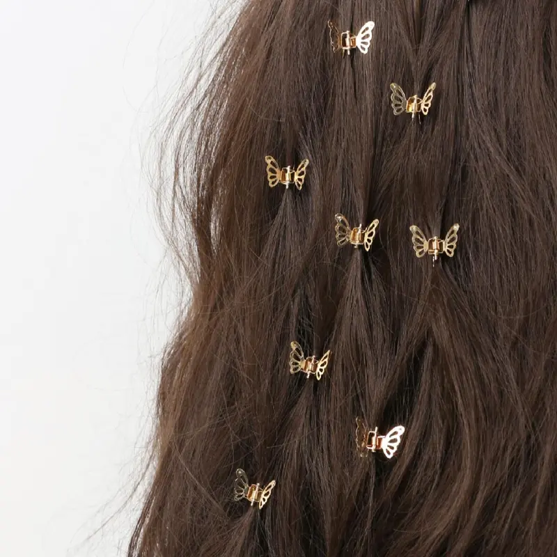 Cute Butterfly Design Hair Clip Set, Hollow Out Design Hair Accessories for Women, Simple Style Solid Color Bangs Clip for Parties & Daily Use, Cute Hair Clips, Hair Style Accessory