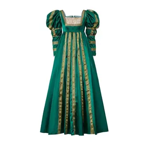 The Borgias Cosplay Costume Lucrezia Borgia Dress Renaissance Italy Royal Gown Alexander VI Costume Dress Medieval Womenswear Fitted Green Velvet Dress
