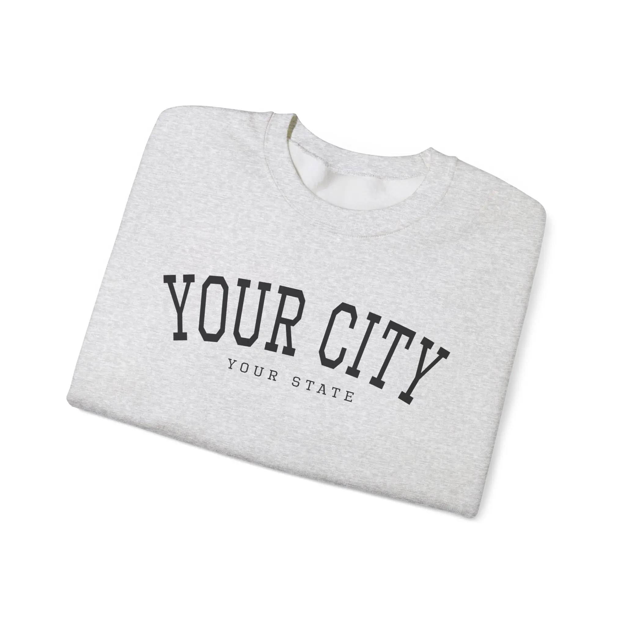 Custom City/State sweatshirt, Personalized Trendy Varsity Collegiate Shirt, Aesthetic College Oversized crewneck cozy sweatshirt