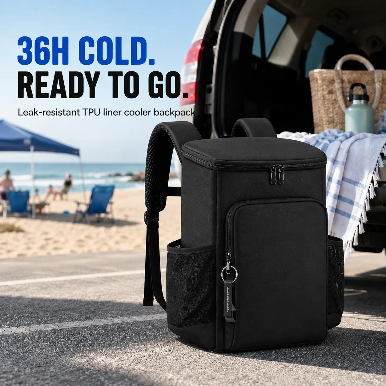 FROSTVA 30L Cooler Backpack, Leakproof Insulated Backpack Cooler with Waterproof TPU Liner, Soft Cooler Bag for Camping, Beach, Picnic and Sports
