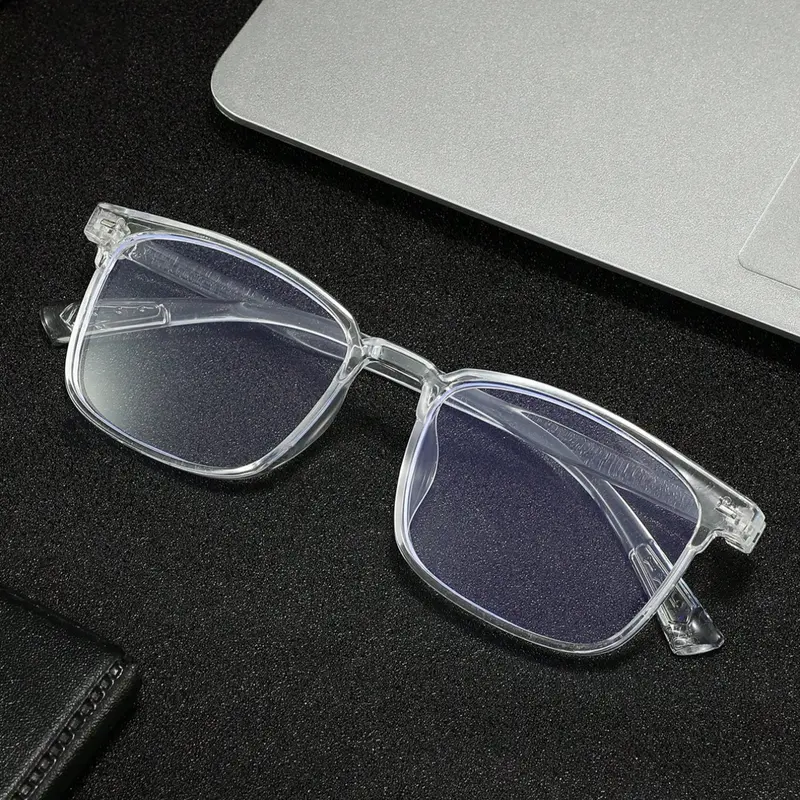 Modern Transparent Non-Prescription Glasses for Men & Women, Ideal for Office, Daily Use, Travel, Stylish Unisex Eyewear, Clear Glasses