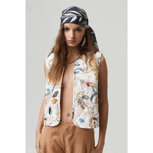 Sumac Linen Vest - Day Forest