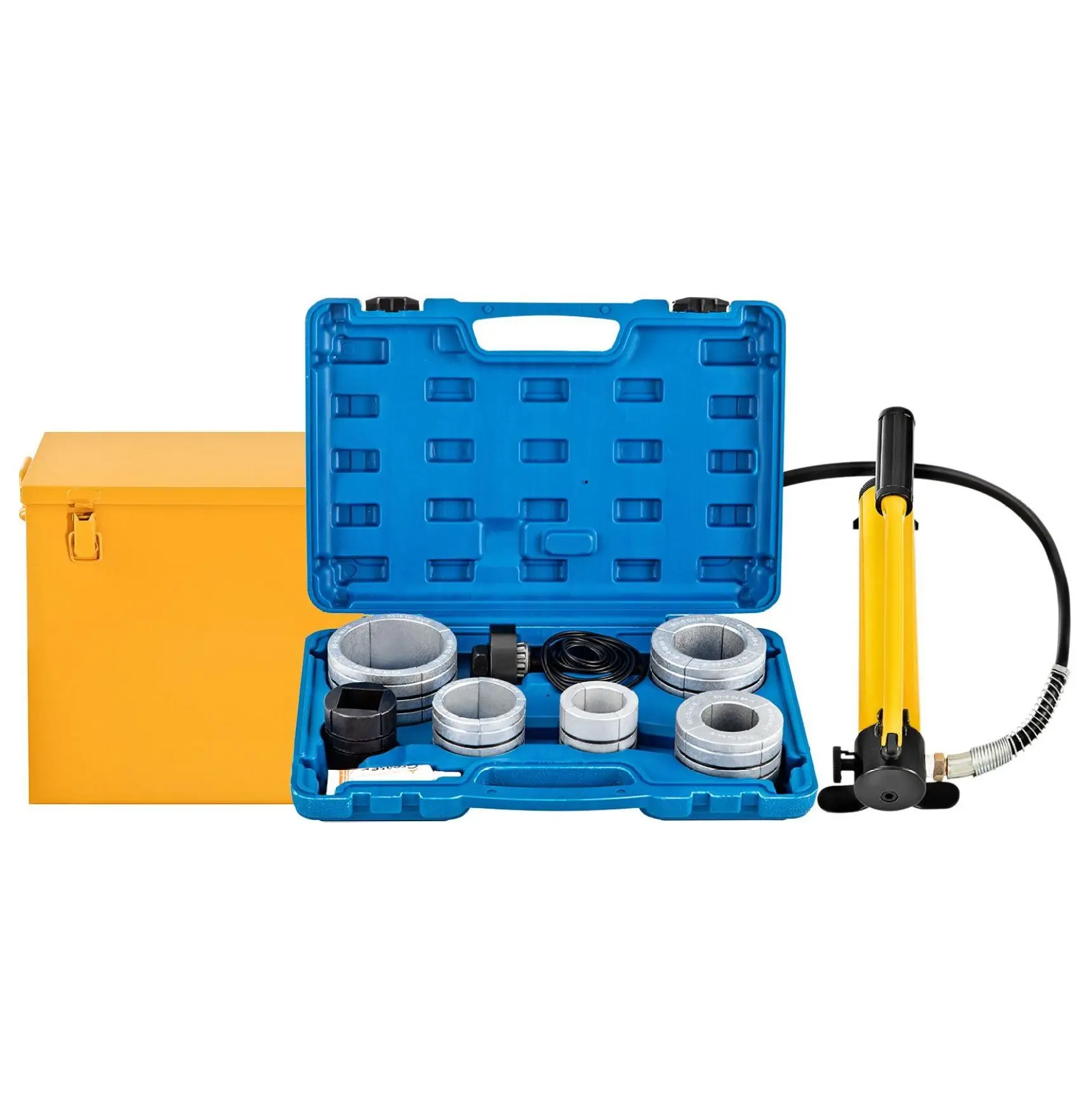 Hydraulic Pipe Expander 1-5/8" to 4-1/4", 10 Ton Manual Pipe Stretcher Kit with 7 Dies & Cases for Exhaust & Aluminum Tubes - Car Repair Tool 5 Pieces
