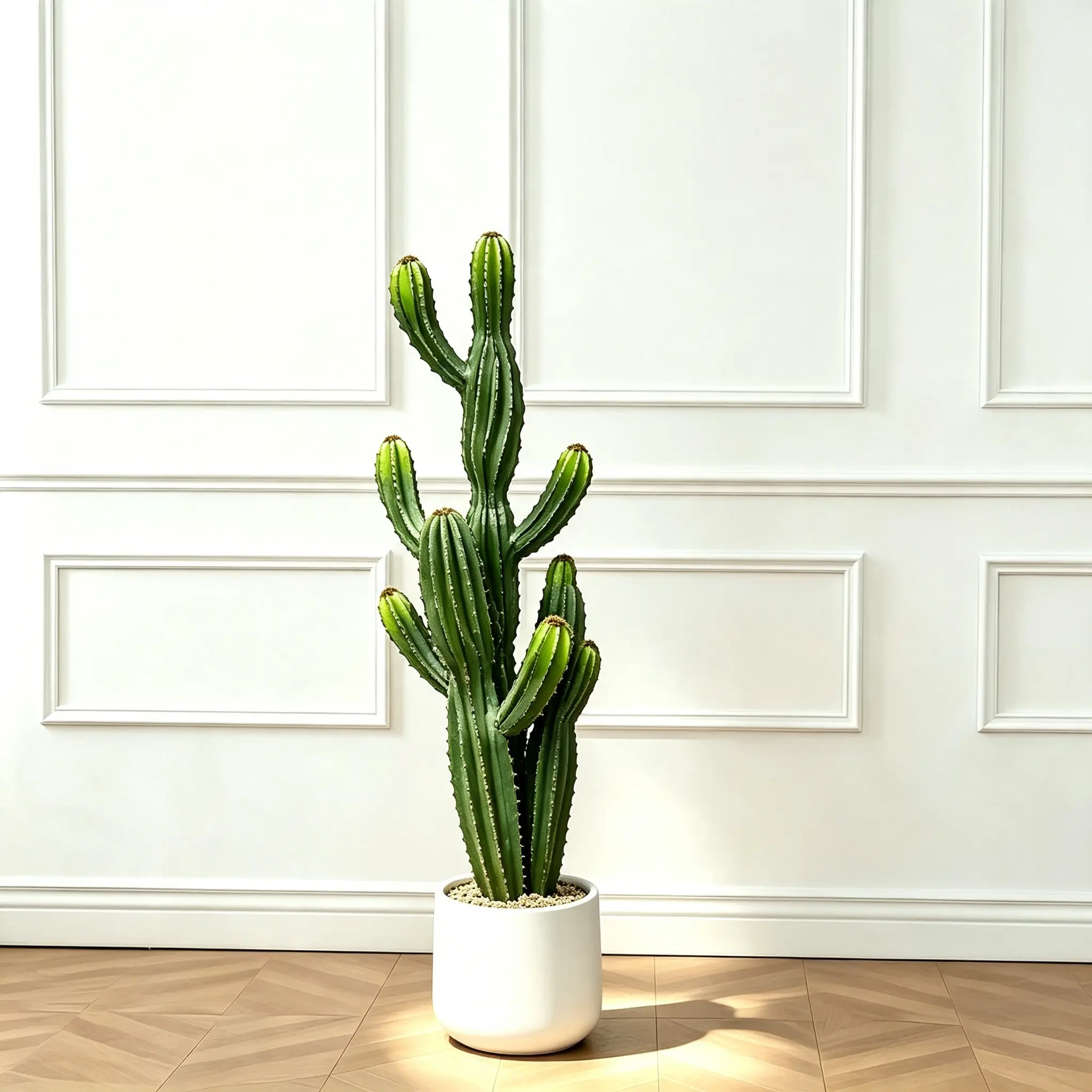 4FT Realistic Artificial Columnar Cactus Plant, Large Faux Saguaro Cactus for Indoor & Covered Porch Decor, Low Maintenance Fake Succulent Floor Plant for Living Room Entryway Apartment Home Decor Tropical Palm T artificialplants