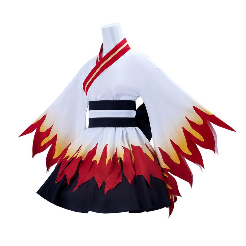 Demon Slayer Cosplay Costume Rengoku Kyoujurou Fanart Costume Women Japanese Kimono Outfit Costume