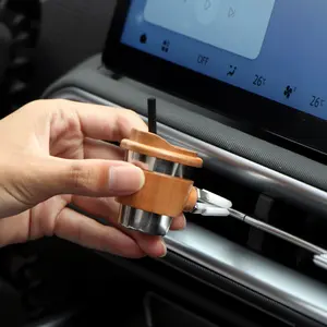 Mini Wooden Coffee Cup Car Diffuser Vent Clip | Premium Cherry Wood & Stainless Steel Auto Aromatherapy | Unique Car Decor Gift Aesthetic Car Accessories Must-Haves gift for him natural herbal diffuser Contains no essential oils  free express