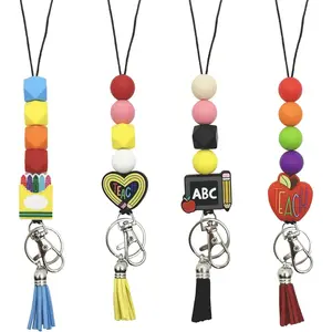 Teacher Lanyard  Beaded Badge Breakaway Lanyard Cute Teacher Gift ID Holder for Women