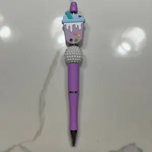 Green/Purple Boba Tea Focal Pen Plastic