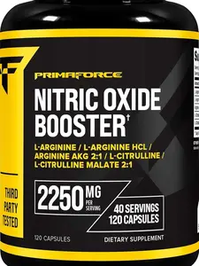 Primaforce Nitric Oxide Booster (2,250mg, 120 Capsules) - 40 Servings of Our Nitric Oxide Boosting Blend for Pre-Workout and Post-Workout
