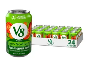 V8 Low Sodium Original 100% Vegetable Juice, 11.5 fl oz Can (24 Pack)