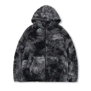 [Men's Warmest Choice] Tie-Dye Faux Mink Fur Hooded Jacket - Autumn Winter Trendy Warmth Without Compromise