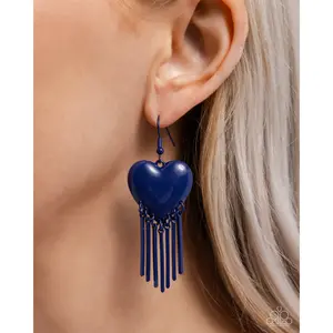 Paparazzi Flirty Fringe - Blue Earring P5WH-BLXX-278XX