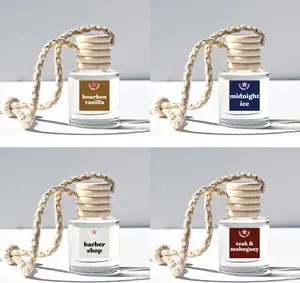 Masculine Scents 4 Pack - Scented Car Fresheners Bundle Set of Musky Masculine Scents - Bourbon Vanilla, Midnight Ice, Barbershop, Teak & Mahogany