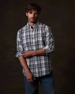 Long Sleeve Burnout Flannel in Nine Iron